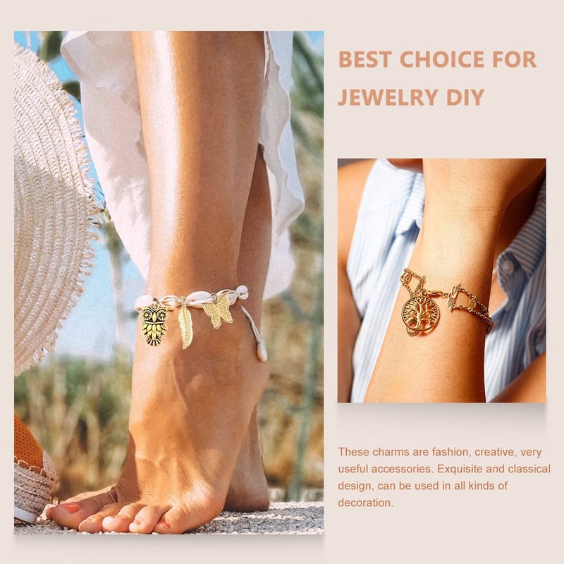 May Create ® Metal 100Pcs Gold Alloy Charms For Jewellery Making Pendants Bulk Lots Antique Mixed Diy Necklace Bracelets Charms Pendants Kit For Jewelry Making And Crafting Supplies - Image 3