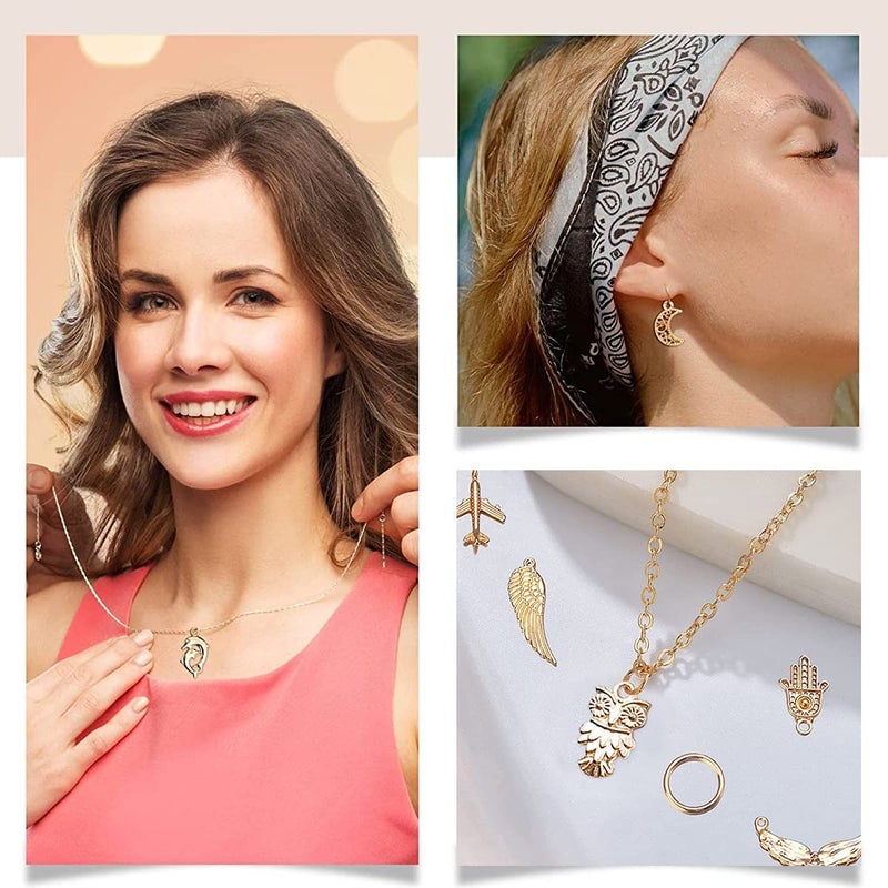 May Create ® Metal 100Pcs Gold Alloy Charms For Jewellery Making Pendants Bulk Lots Antique Mixed Diy Necklace Bracelets Charms Pendants Kit For Jewelry Making And Crafting Supplies - Image 4