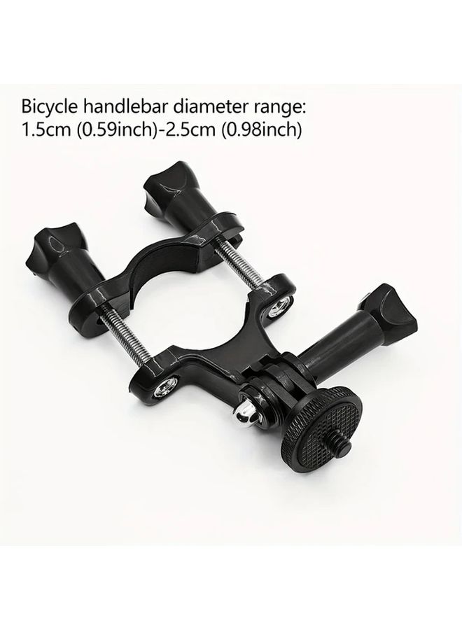 Universal Aluminum Alloy Bicycle Handlebar Mount with 1 4 Tripod Adapter for Action Cameras - Image 2