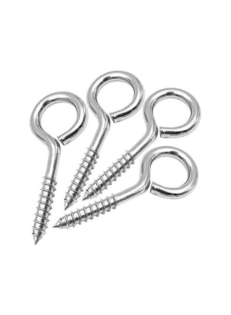 KNP Closed Screw Eye Hook (Pack of 100 Pcs, Silver) is a durable and versatile fastening solution for various DIY, home improvement, and industrial applications. - Image 1