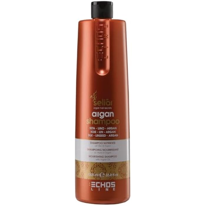 Echos Line Seliar Argan Nourishing Shampoo 1000ml/33.8oz"Free Starry Sexy Kiss Lip Plumping 10 Ml" (1000ml/33.8oz) - Image 1