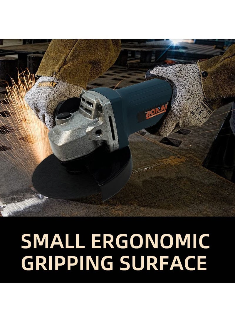 BONAI - 850W 115mm 11000 RPM Small Cord Angle Grinder variety of cutting or grinding Metal cutting polishing and rust removal,Working on wood plastic stone ceramic tile concrete - Image 1