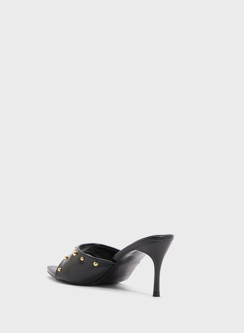 Ginger Studded Heeled Mule  - Image 3