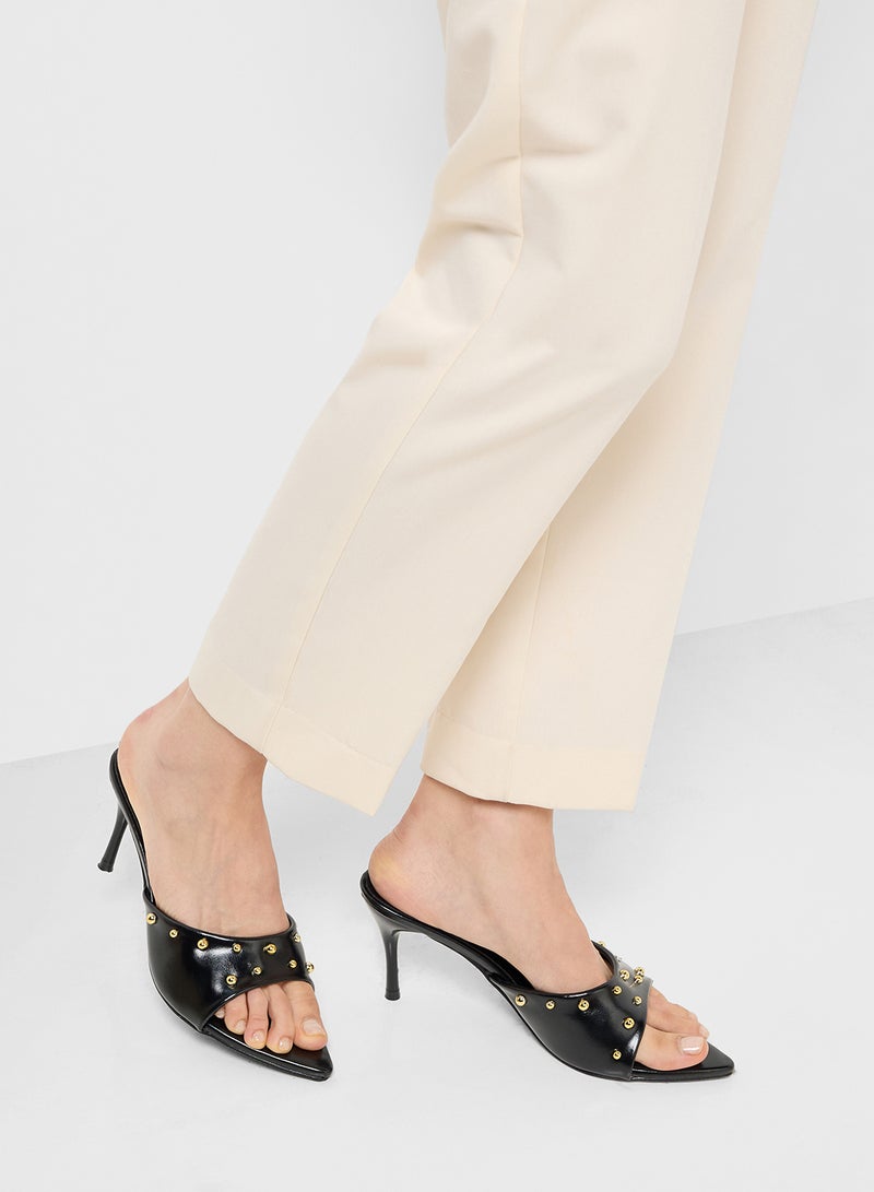 Ginger Studded Heeled Mule  - Image 5