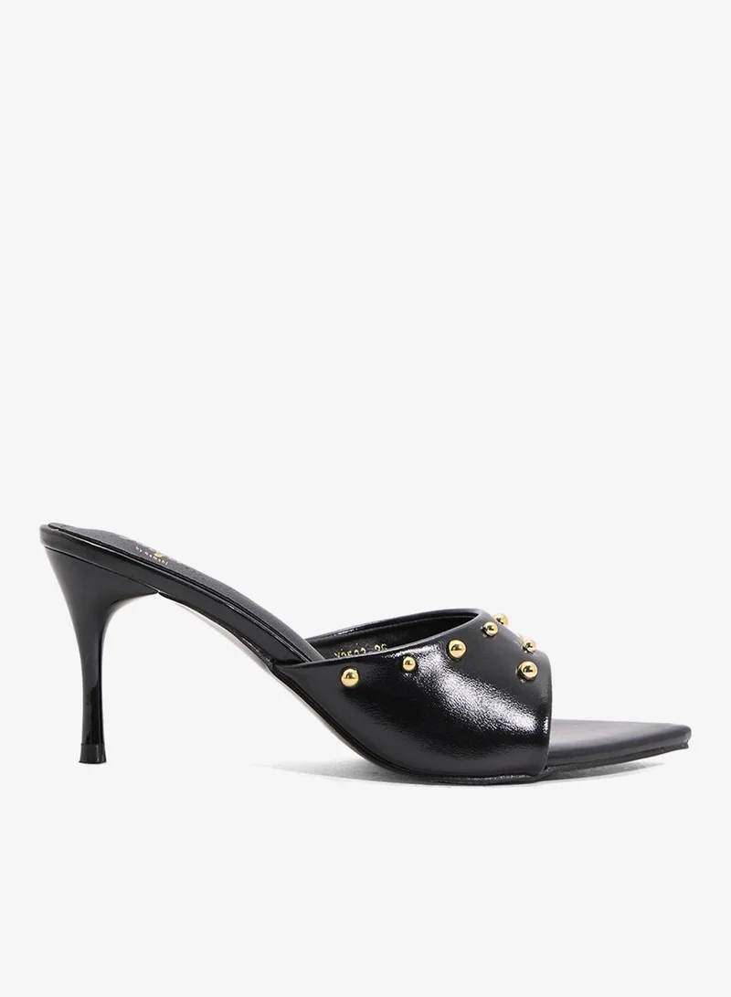 Ginger Studded Heeled Mule