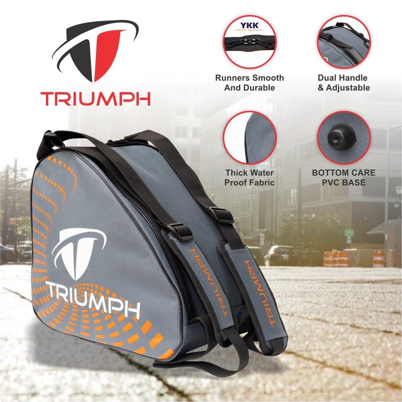 TRIUMPH حقيبة تزلج من نايلون/ بوليستر KB-612 (رمادي) 15X11X11" - Image 2