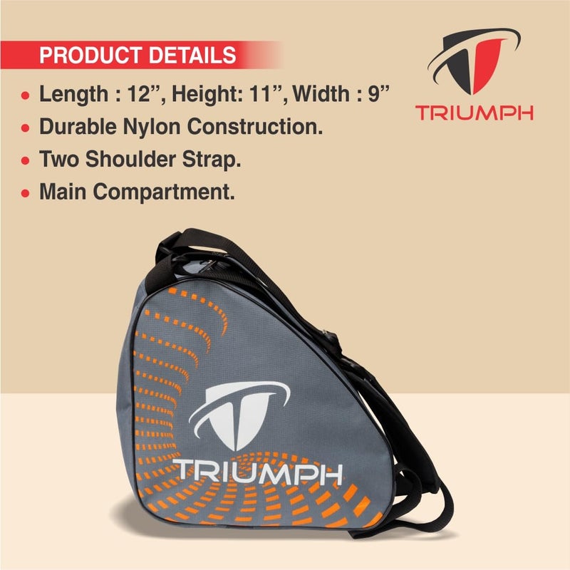TRIUMPH حقيبة تزلج من نايلون/ بوليستر KB-612 (رمادي) 15X11X11" - Image 5