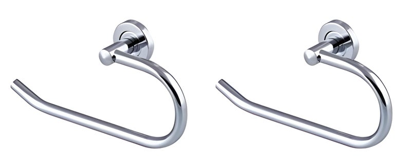 Growfynd Stainless Steel 304 Grade Chrome Finished Round Napkin Ring/Towel Ring/Napkin Holder/Towel Hanger/Towel Holder for Bathroom/Kitchen/Wash Basin C Shape (Pack of 2) - Image 1