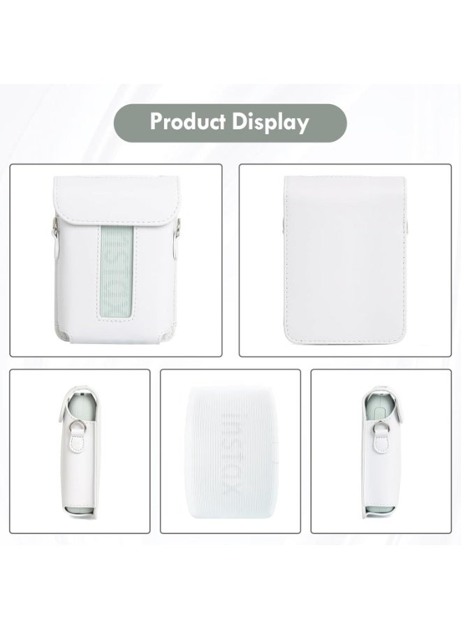 VKL For Fujifilm Instax Mini Link 3 Smartphone Printe,Mini Link3 Case Instax Mini Link3 PU Protective Case Convenient Magnetic Cover With Soft Microfiber Inner With Shoulder Strap -Clay White - Image 3