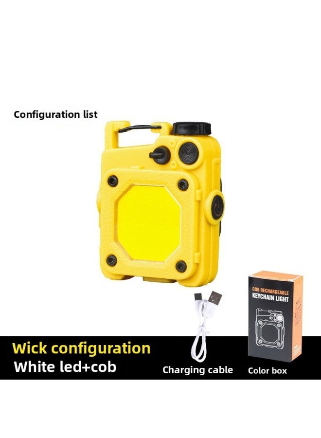 Outdoor Mini Keychain Lamp Multi-file Adjustment Portable Lighting Flashlight Flood Light Magnetic Work Lamp In Stock Wholesale 