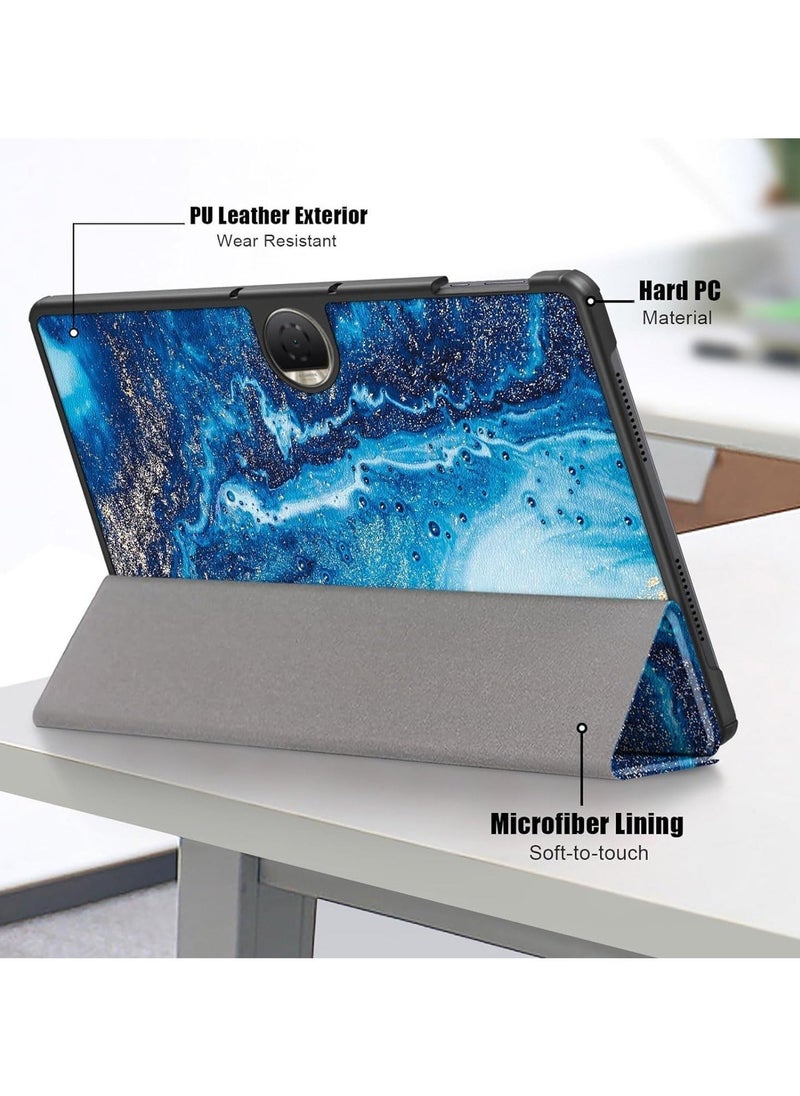 Case Compatible with Honor Pad 9 12.1 Inch Tablet 2023, Trifold Multi Viewing Angles Stand Lightweight Shell Cover (Sea Wave) - Image 5