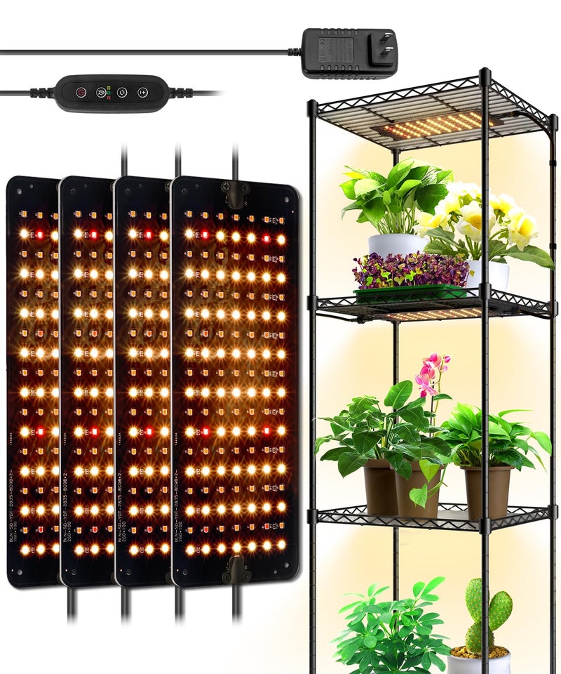 Barrina Grow Lights Panel for Indoor Plants, 40W (4 x 10W), Full Spectrum, Ultra-Thin, with 3/6/12H Auto On/Off Timer, 8 Dimmable Levels, 3 Spectrum Modes, for Greenhouse, Seedlings, 4-Pack - Image 3