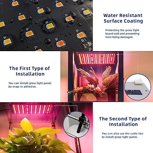 Barrina Grow Lights Panel for Indoor Plants, 40W (4 x 10W), Full Spectrum, Ultra-Thin, with 3/6/12H Auto On/Off Timer, 8 Dimmable Levels, 3 Spectrum Modes, for Greenhouse, Seedlings, 4-Pack - Image 4