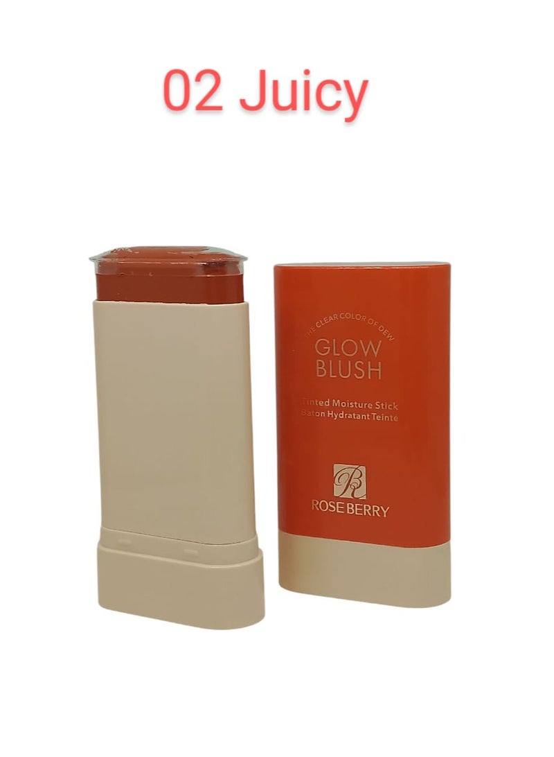 ROSE BERRY glow blush tinted moisture stick 02 juicy