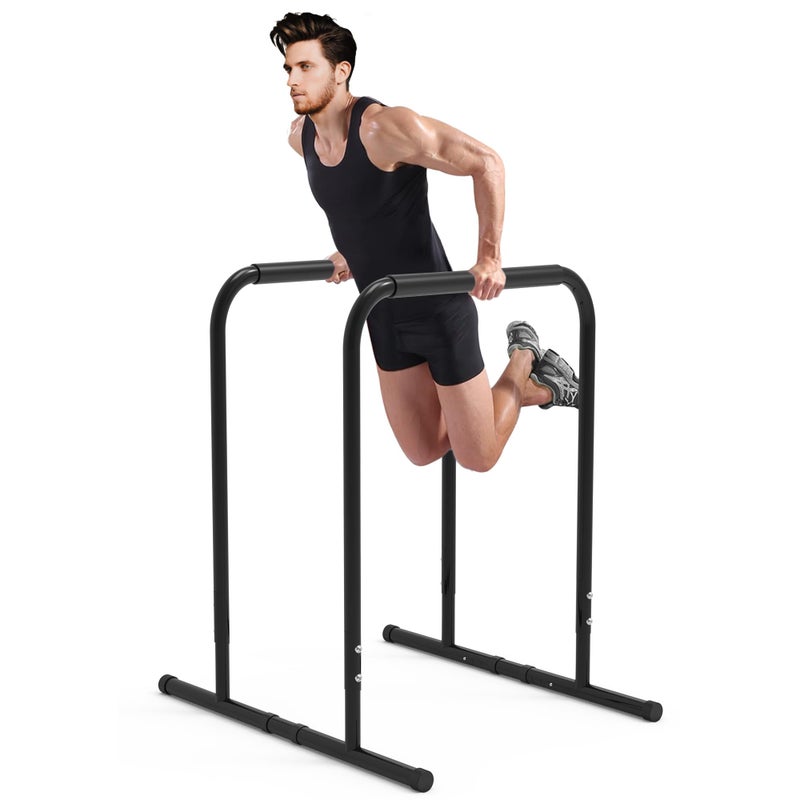 leikefitness leikefitness Pull Up Dip Station Adjustable Height Strength Training Dip Stands Station Tricep Dips Push-Ups For Home Gym - Image 1