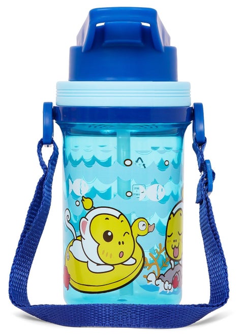 Eazy Kids Water Bottle 500ml wt Straw - Blue