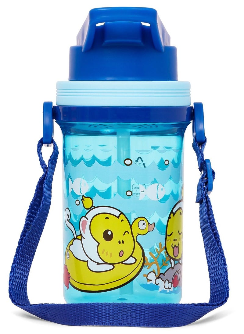 Eazy Kids Eazy Kids Water Bottle 500ml wt Straw - Blue  - Image 1
