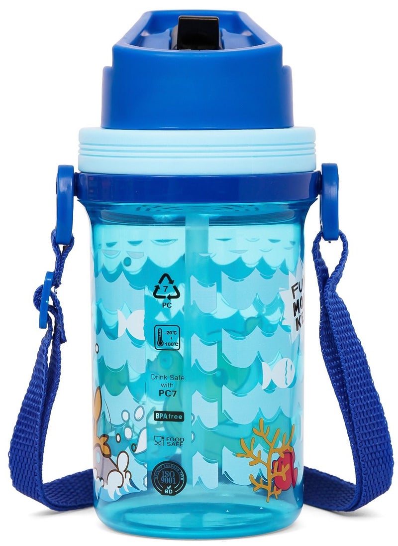 Eazy Kids Eazy Kids Water Bottle 500ml wt Straw - Blue  - Image 2