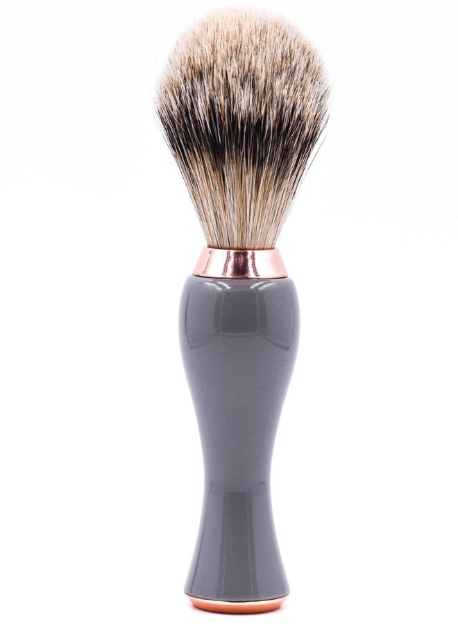 Parker Safety Razor Parker Silvertip Badger Shaving Brush with Stand - Extra Dense and Extra Soft Bristles - Deluxe Gray and Rose Gold Handle - Shaving Brush for Men & Women - Image 1