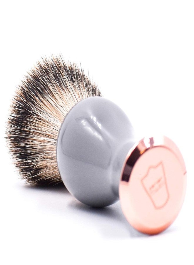 Parker Safety Razor Parker Silvertip Badger Shaving Brush with Stand - Extra Dense and Extra Soft Bristles - Deluxe Gray and Rose Gold Handle - Shaving Brush for Men & Women - Image 3