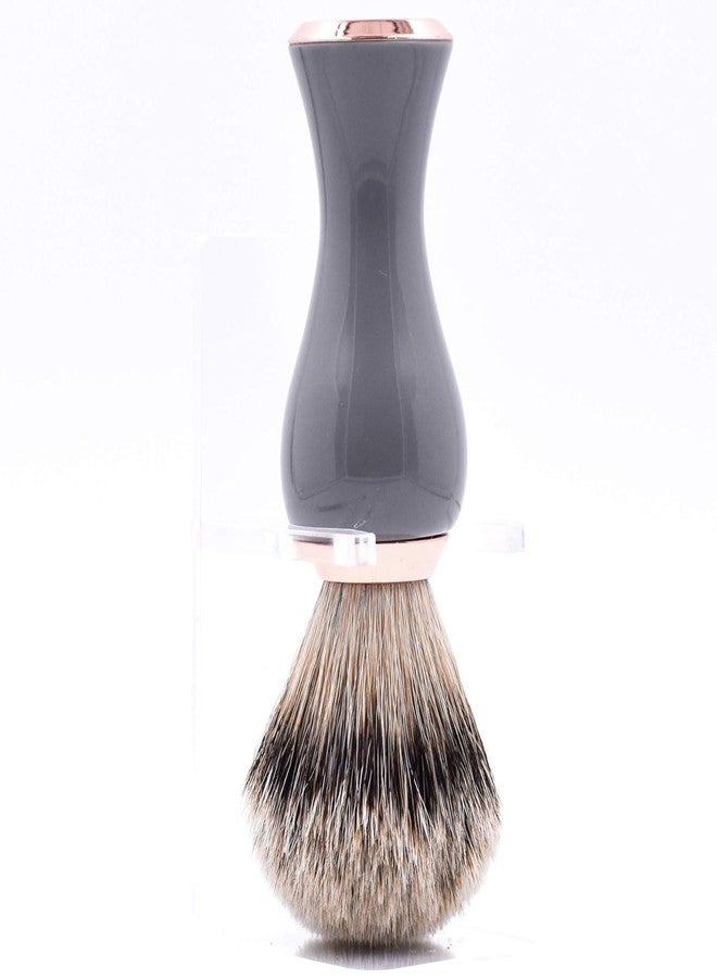 Parker Safety Razor Parker Silvertip Badger Shaving Brush with Stand - Extra Dense and Extra Soft Bristles - Deluxe Gray and Rose Gold Handle - Shaving Brush for Men & Women - Image 2