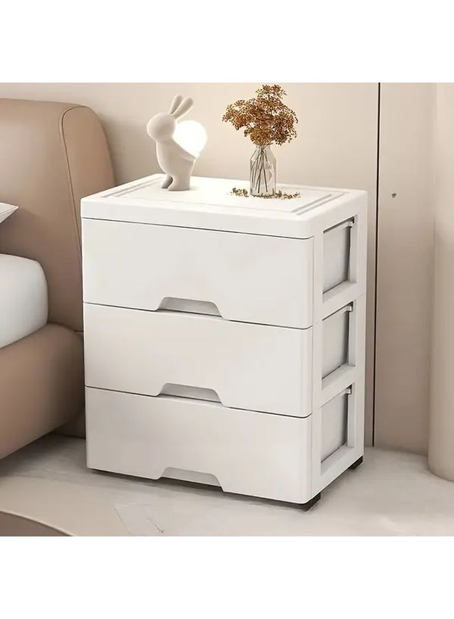 White Three Layer Plastic Storage Cabinet Thickened Dustproof Clear Drawer Design Bathroom Office Organizer One - Image 4