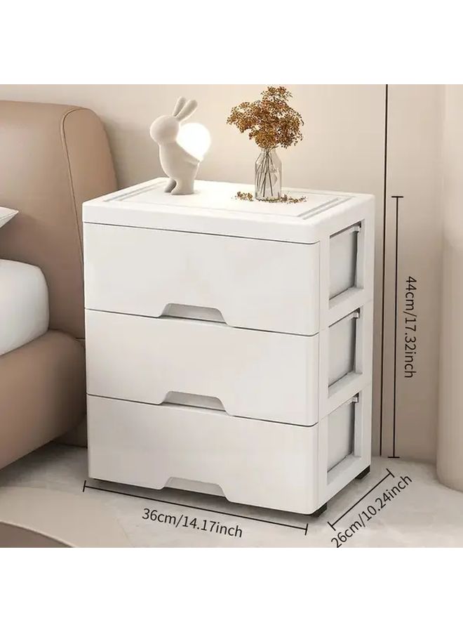 White Three Layer Plastic Storage Cabinet Thickened Dustproof Clear Drawer Design Bathroom Office Organizer One - Image 5