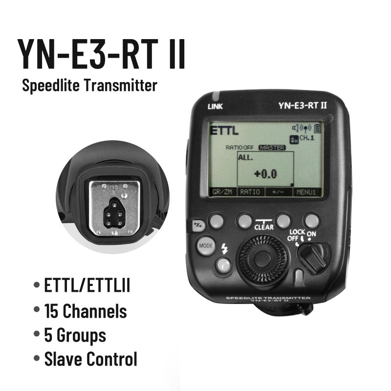 YONGNUO YN-E3-RT II E3-RT II E3RT II Flash Trigger, TTL Flash Speedlite Wireless Transmitter, for Canon ST-E3-RT, 600EX-RT(II), YONGNUO YN968EX-RT, YN600EX-RT(II), YN686EX-RT, YNE3-RX - Image 2