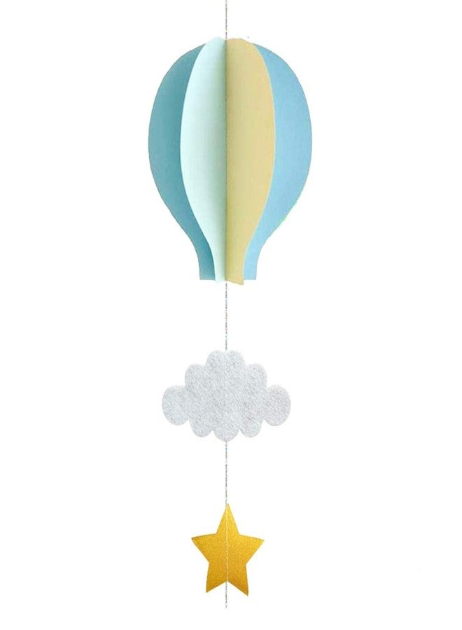 AZOWA 12 Pcs Large Size Hot Air Balloon Paper Garland Hanging Decorations (Blue, 12 Pcs) - Image 3