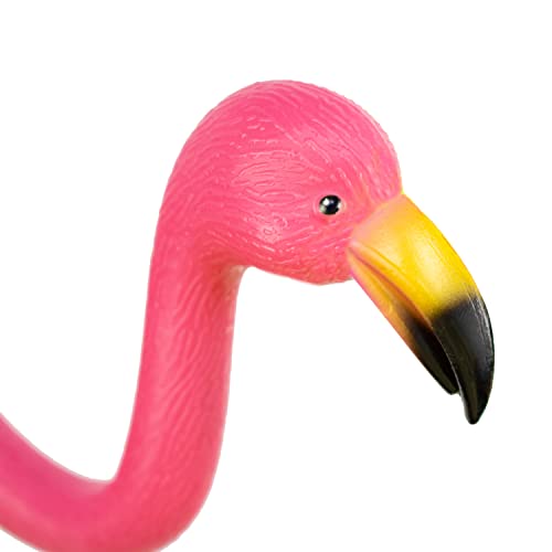 GiftExpress Pink Flamingos Yard Decorations - 2 Pack Small 14" Tall Plastic Flamingo Statue w/Metal Stakes - Lawn Ornaments & Garden Decor for Outdoor Parties - Image 5