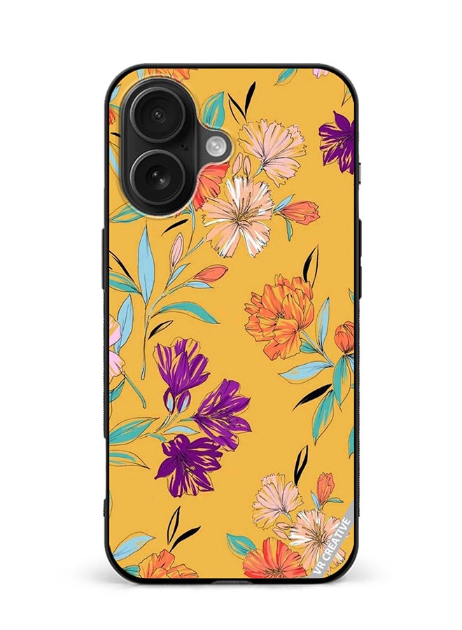 VR CREATIVE Protective Case Cover For Apple iPhone 16 Flower Design Multicolour