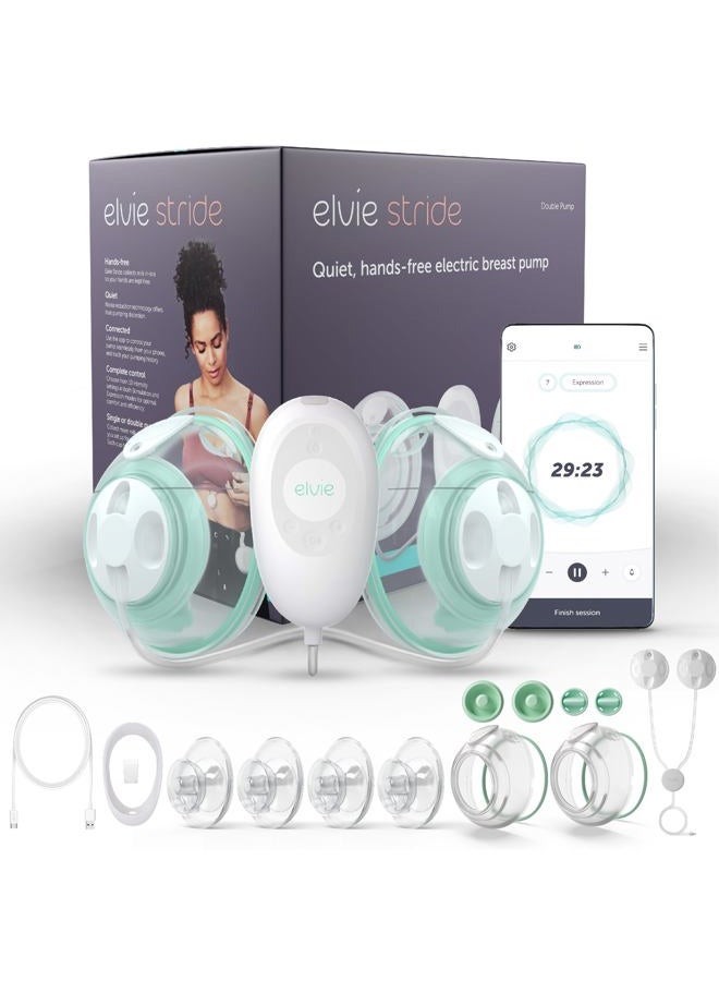 elvie Stride Hospital-Grade, App-Controlled Breast Pump - Hands-Free, Wearable, Ultra-Quiet & Electric with 2-Modes, 10-Settings & 5oz Capacity per Cup - Image 1