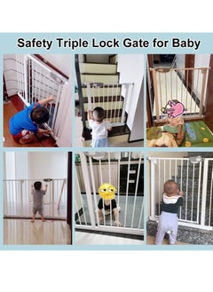 MIXDE Auto Close Safety Baby Gate, Extra Wide Child Gate with 30 cm Extension Kit Maximum Suitable For 114 cm, Baby Gates for Stairs & Doorways, Easy Install (Safety Railing + 30cm Extension Kit)  - Image 5