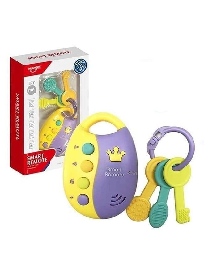 مفاتيح سيارة الولادة المصنوعة من السيليكون الطبي مع 12 زرًا للتحكم عن بعد، نغمات تشغيل السيارة مع منبه وتأثيرات موسيقية - 3 قطع