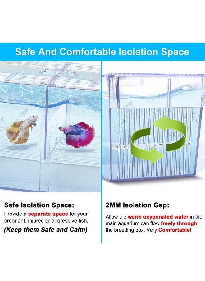 DATOO DaToo Fish Breeding Box Aquarium Holding Tank Transparent Fish Isolation Box Acclimation Hatchery Incubator Breeder Box for Baby Fish Betta Shrimp Clownfish Guppy  - Image 4