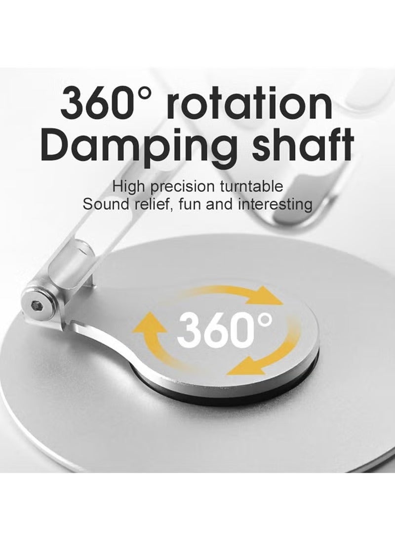 TIGER Cell Phone Stand – Adjustable Angle, Height & 360° Rotation Mobile Holder for Desk | Foldable, Portable, and Sturdy Aluminum Stand for iPhone, iPad, and All Smartphones | Universal Phone Holder with Anti-Slip Base for Home, Office & Travel - Image 3