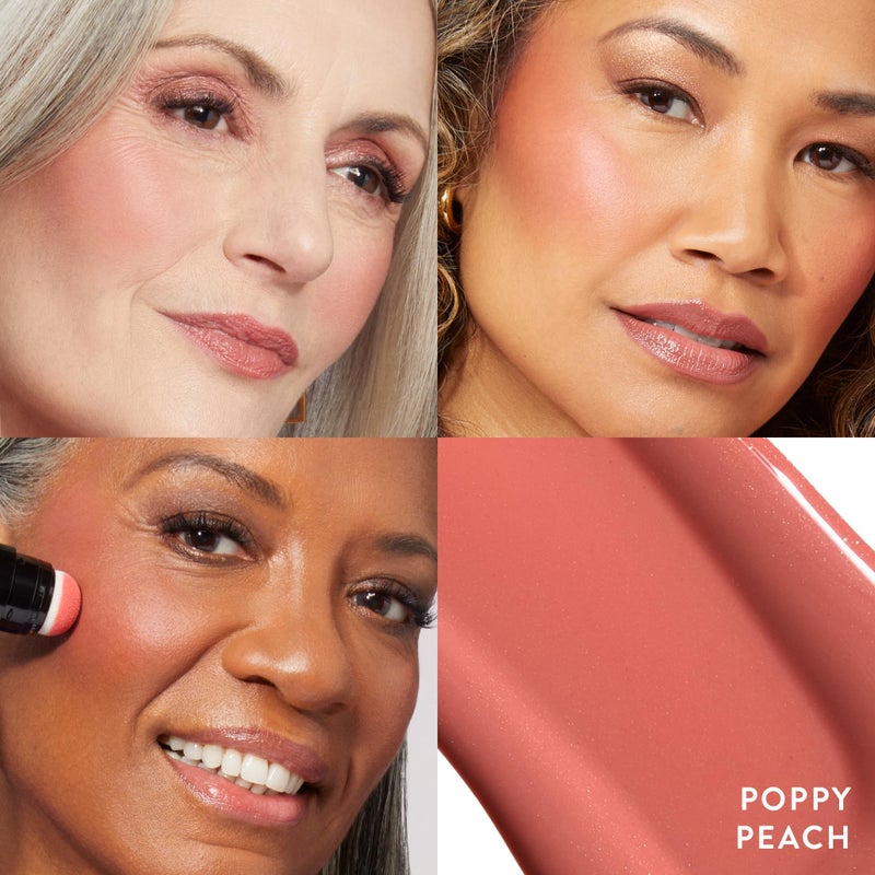 LAURA GELLER NEW YORK Serum Blush Tint, Lightweight Liquid Blush for Cheeks, Weightless Watercolor Sheer Finish, Poppy Peach - Image 2