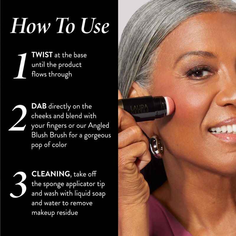 LAURA GELLER NEW YORK Serum Blush Tint, Lightweight Liquid Blush for Cheeks, Weightless Watercolor Sheer Finish, Poppy Peach - Image 5