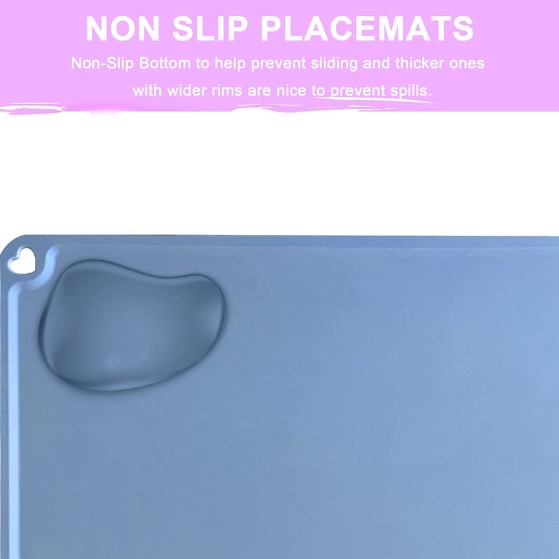 Mudocp Silicone Placemats for Kids Baby Toddler, Non-Slip Portable Placemats for Dining Table, Heat Resistant, Washable, 3 Pack Baby Food Eating Placemats Blue&Grey&Brown - Image 5
