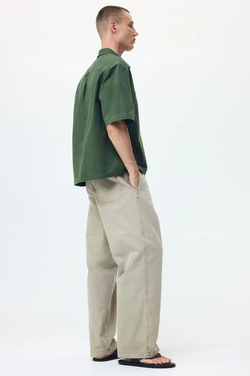 H&M  Loose Fit Cotton canvas trousers for Men | Best Price UAE