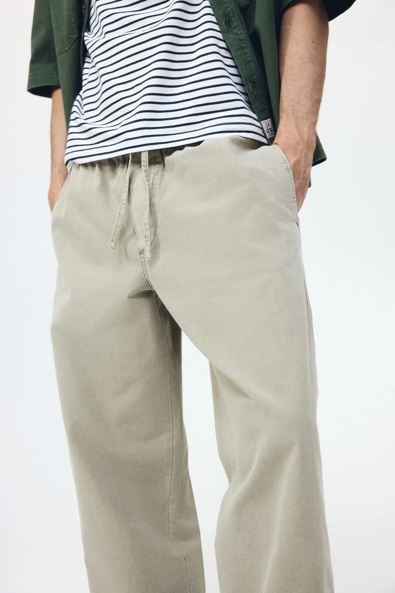 H&M  Loose Fit Cotton canvas trousers for Men | Best Price UAE