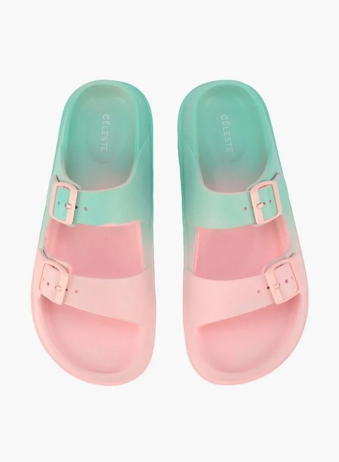 Celeste Women Ombre Buckle Detail Slides