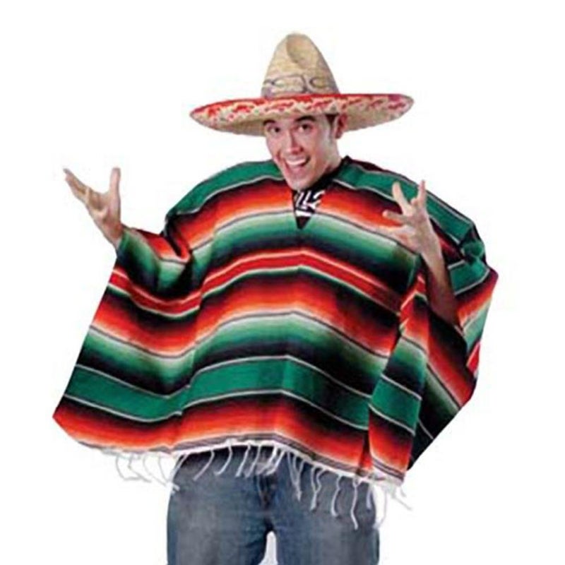 U.S. Toy Unisex Bright Striped Cotton Mexican Style Poncho Halloween Costume (HAT NOT INCLUDED) - Image 5