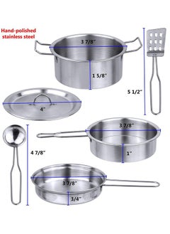 Click N' Play Click N' Play Kids Kitchen Pretend Play Toy, Toddlers Stainless Steel Pot and Pans Cookware and Accessories Playset with Play Food, Kitchen Play Set for Girls and Boys Ages 3 Years and Up, 12 Pieces  - Image 3