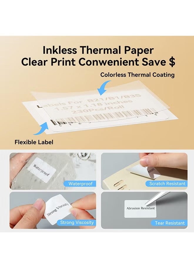 Generic Three proof Thermal Paper Label Paper Sticker Printing Paper Adhesive,Multi-Purpose Square Self-Adhesive Label for M200/ M220/ M221， 50 X 80mm,500 Labels/Roll Label Sticker Printing Paper ﻿ - Image 3