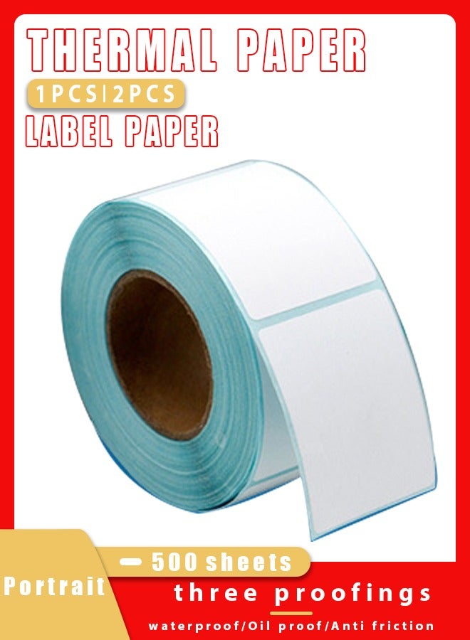 Generic Three proof Thermal Paper Label Paper Sticker Printing Paper Adhesive,Multi-Purpose Square Self-Adhesive Label for M200/ M220/ M221， 50 X 80mm,500 Labels/Roll Label Sticker Printing Paper ﻿ - Image 1