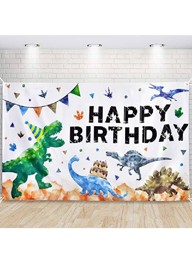 Wernnsai خلفية ديناصور بالألوان المائية لزينة حفلات عيد ميلاد الديناصور للأولاد 73'' X 43'' خلفية تصوير خارجية لوازم الحفلات لافتة جدارية كبيرة ديكور غرفة - Image 1