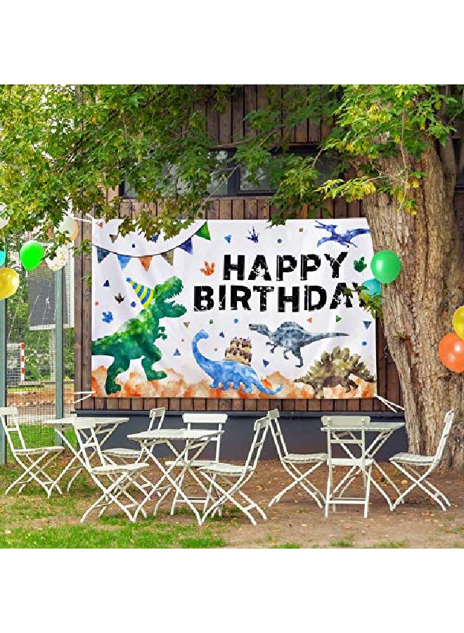 Wernnsai خلفية ديناصور بالألوان المائية لزينة حفلات عيد ميلاد الديناصور للأولاد 73'' X 43'' خلفية تصوير خارجية لوازم الحفلات لافتة جدارية كبيرة ديكور غرفة - Image 4