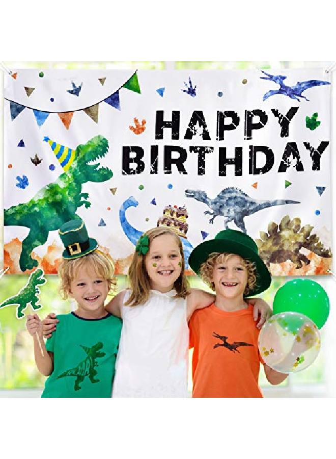 Wernnsai خلفية ديناصور بالألوان المائية لزينة حفلات عيد ميلاد الديناصور للأولاد 73'' X 43'' خلفية تصوير خارجية لوازم الحفلات لافتة جدارية كبيرة ديكور غرفة - Image 3