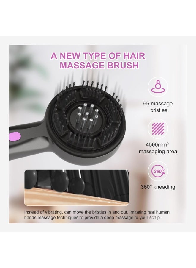 جاجيك Hair & Scalp Massager – Multi-Function Electric Scalp Massage Comb with Hair Oil Diffuser, 2-in-1 Hair Brush & Head Massager, 3 Modes, Gentle Vibration for Hair Growth, Relaxation, Stress Relief & Dandruff Reduction – Black - Image 3